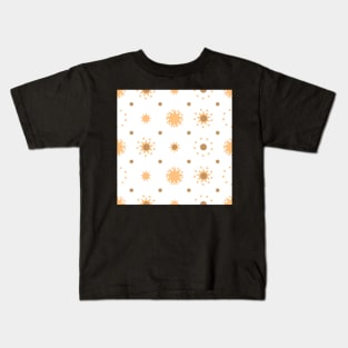 Suns and Dots Pale Orange on White Repeat 5748 Kids T-Shirt